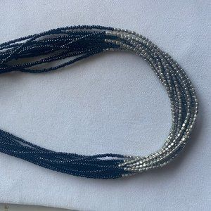 Black and silver beaded necklace - 16"